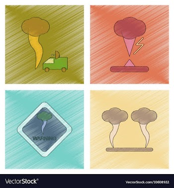 Assembly flat shading style icon natural disaster vector image
