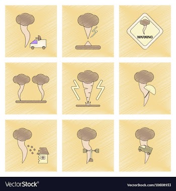Assembly flat shading style icon natural disaster vector image
