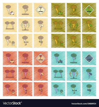 Assembly flat shading style icon natural disaster vector image