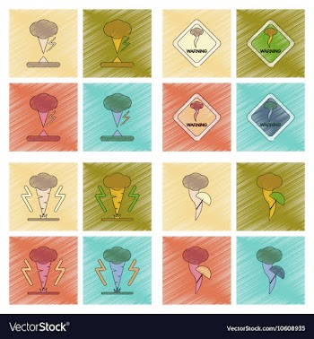 Assembly flat shading style icon natural disaster vector image