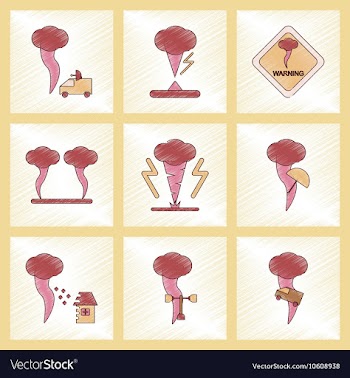 Assembly flat shading style icon natural disaster vector image