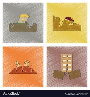 Assembly flat shading style icon natural disaster vector image