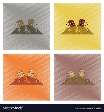 Assembly flat shading style icon natural disaster vector image