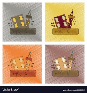 Assembly flat shading style icon natural disaster vector image