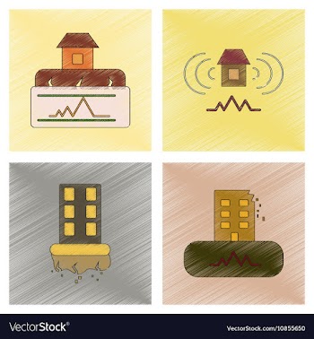 Assembly flat shading style icon natural disaster vector image