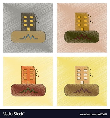 Assembly flat shading style icon natural disaster vector image