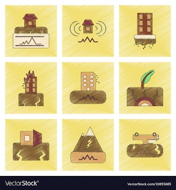 Assembly flat shading style icon natural disaster vector image