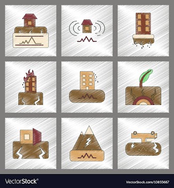 Assembly flat shading style icon natural disaster vector image
