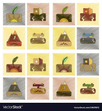 Assembly flat shading style icon natural disaster vector image