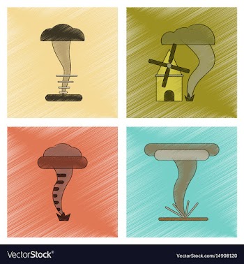 Assembly flat shading style icon natural disaster vector image