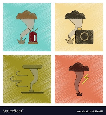 Assembly flat shading style icon natural disaster vector image