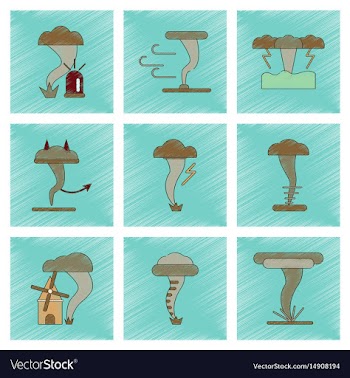 Assembly flat shading style icon natural disaster vector image