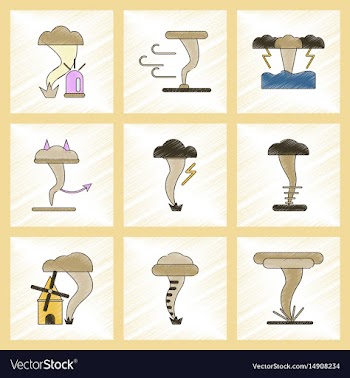 Assembly flat shading style icon natural disaster vector image