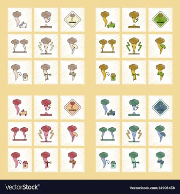 Assembly flat shading style icon natural disaster vector image