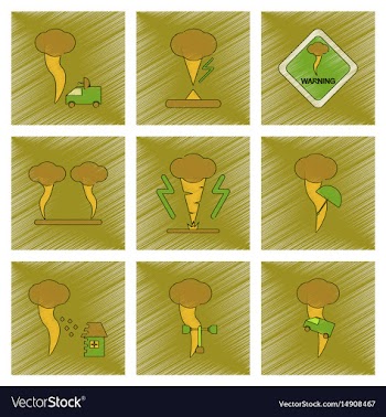 Assembly flat shading style icon natural disaster vector image