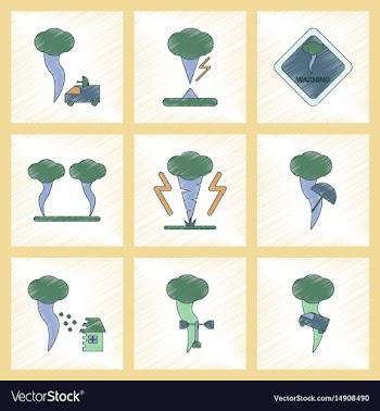 Assembly flat shading style icon natural disaster vector image