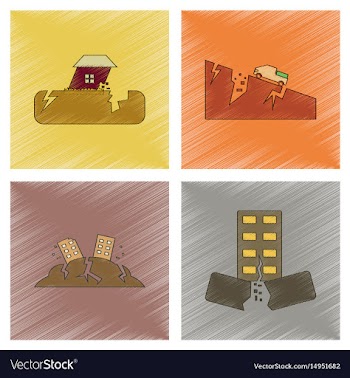 Assembly flat shading style icon natural disaster vector image