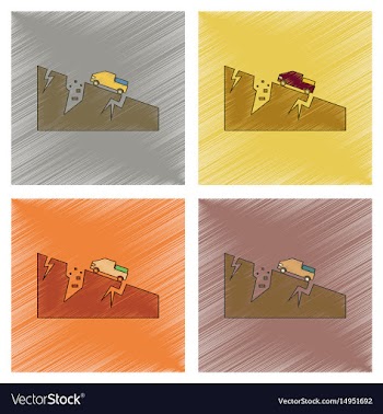 Assembly flat shading style icon natural disaster vector image