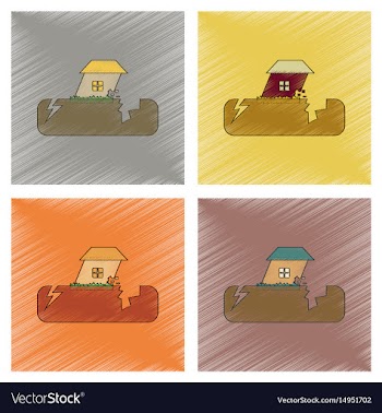 Assembly flat shading style icon natural disaster vector image