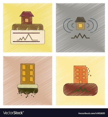 Assembly flat shading style icon natural disaster vector image