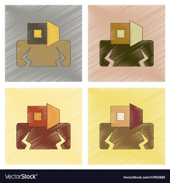 Assembly flat shading style icon natural disaster vector image