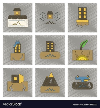 Assembly flat shading style icon natural disaster vector image