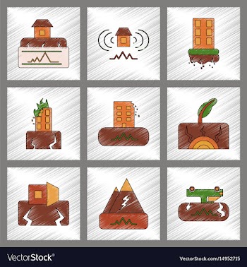 Assembly flat shading style icon natural disaster vector image