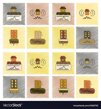 Assembly flat shading style icon natural disaster vector image