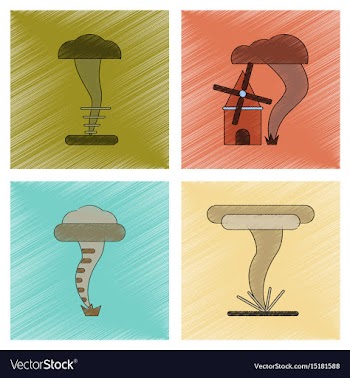 Assembly flat shading style icon natural disaster vector image