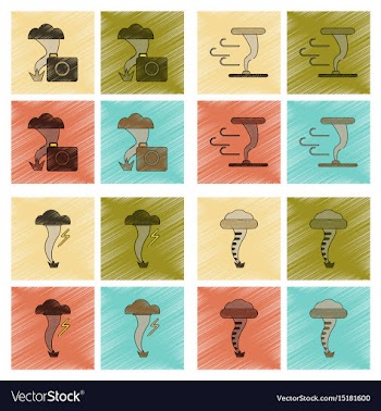 Assembly flat shading style icon natural disaster vector image