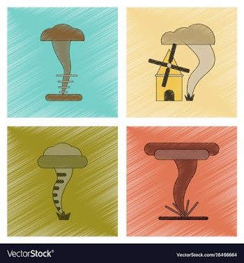 Assembly flat shading style icon natural disaster vector image