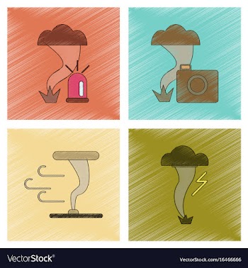 Assembly flat shading style icon natural disaster vector image