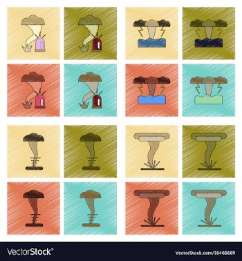 Assembly flat shading style icon natural disaster vector image