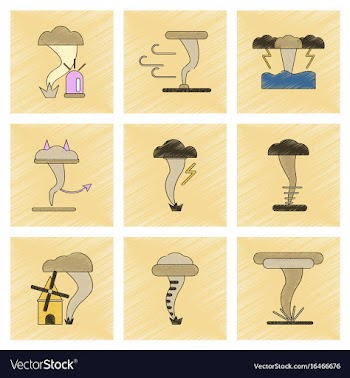 Assembly flat shading style icon natural disaster vector image