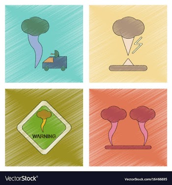 Assembly flat shading style icon natural disaster vector image