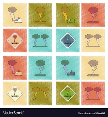 Assembly flat shading style icon natural disaster vector image