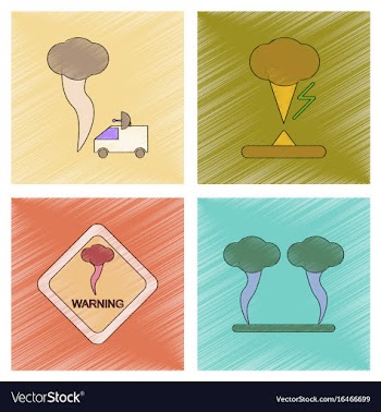 Assembly flat shading style icon natural disaster vector image