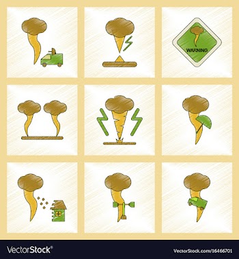 Assembly flat shading style icon natural disaster vector image