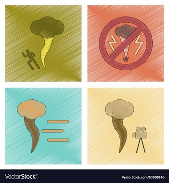 Assembly flat shading style icon nature disaster vector image
