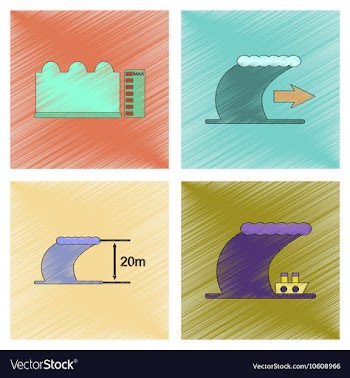 Assembly flat shading style icon nature disaster vector image