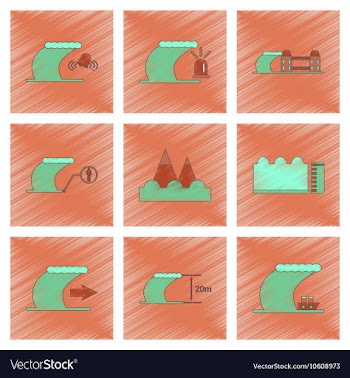 Assembly flat shading style icon nature disaster vector image
