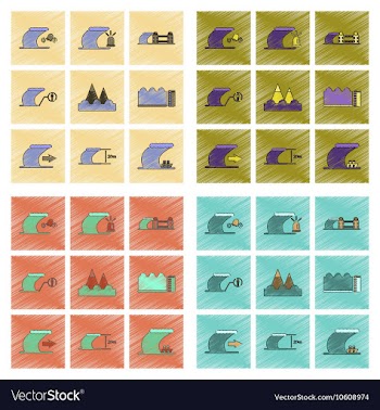 Assembly flat shading style icon nature disaster vector image