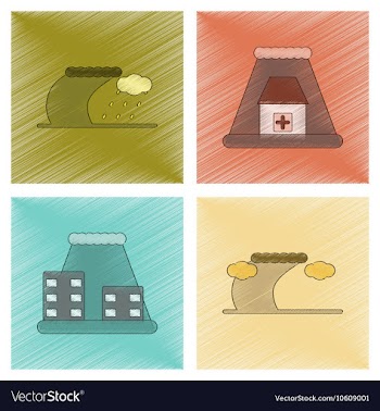 Assembly flat shading style icon nature disaster vector image
