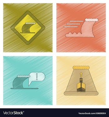 Assembly flat shading style icon nature disaster vector image