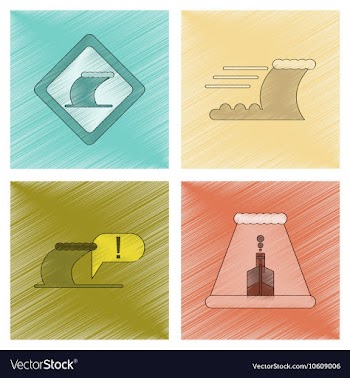 Assembly flat shading style icon nature disaster vector image