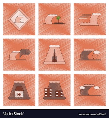 Assembly flat shading style icon nature disaster vector image