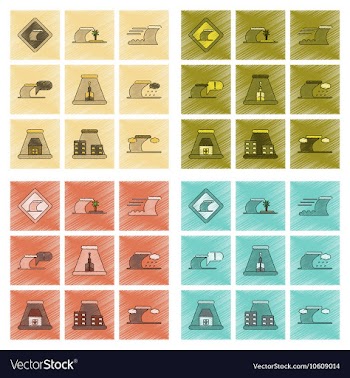 Assembly flat shading style icon nature disaster vector image