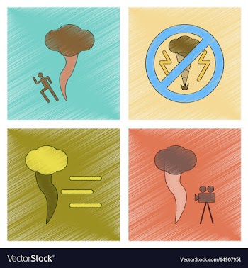 Assembly flat shading style icon nature disaster vector image