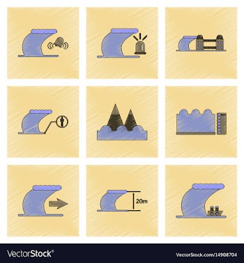 Assembly flat shading style icon nature disaster vector image