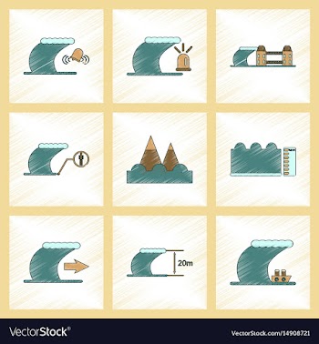 Assembly flat shading style icon nature disaster vector image